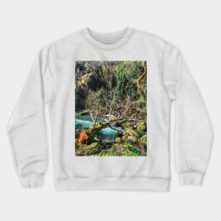 Magical river in Greek forest Crewneck Sweatshirt